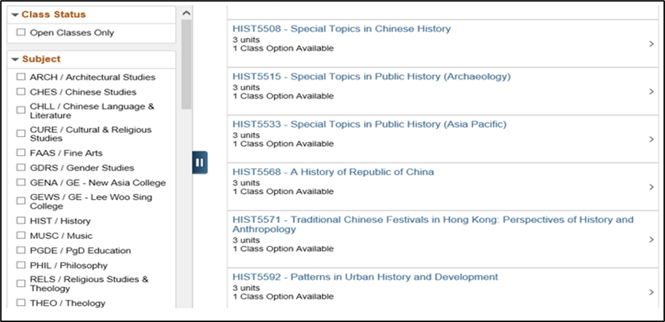 Class Search
